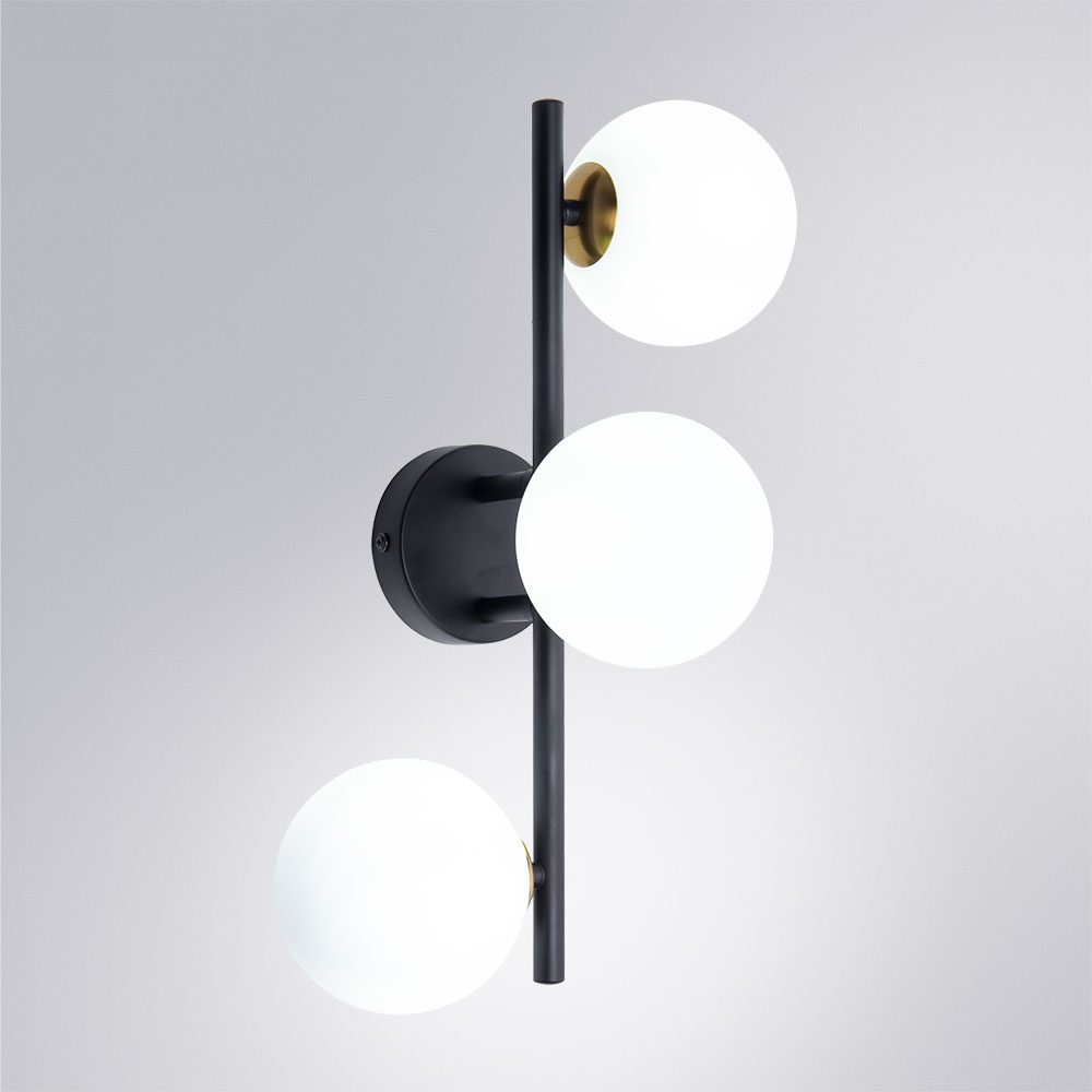 бра arte lamp gemini a2243pl-3bk