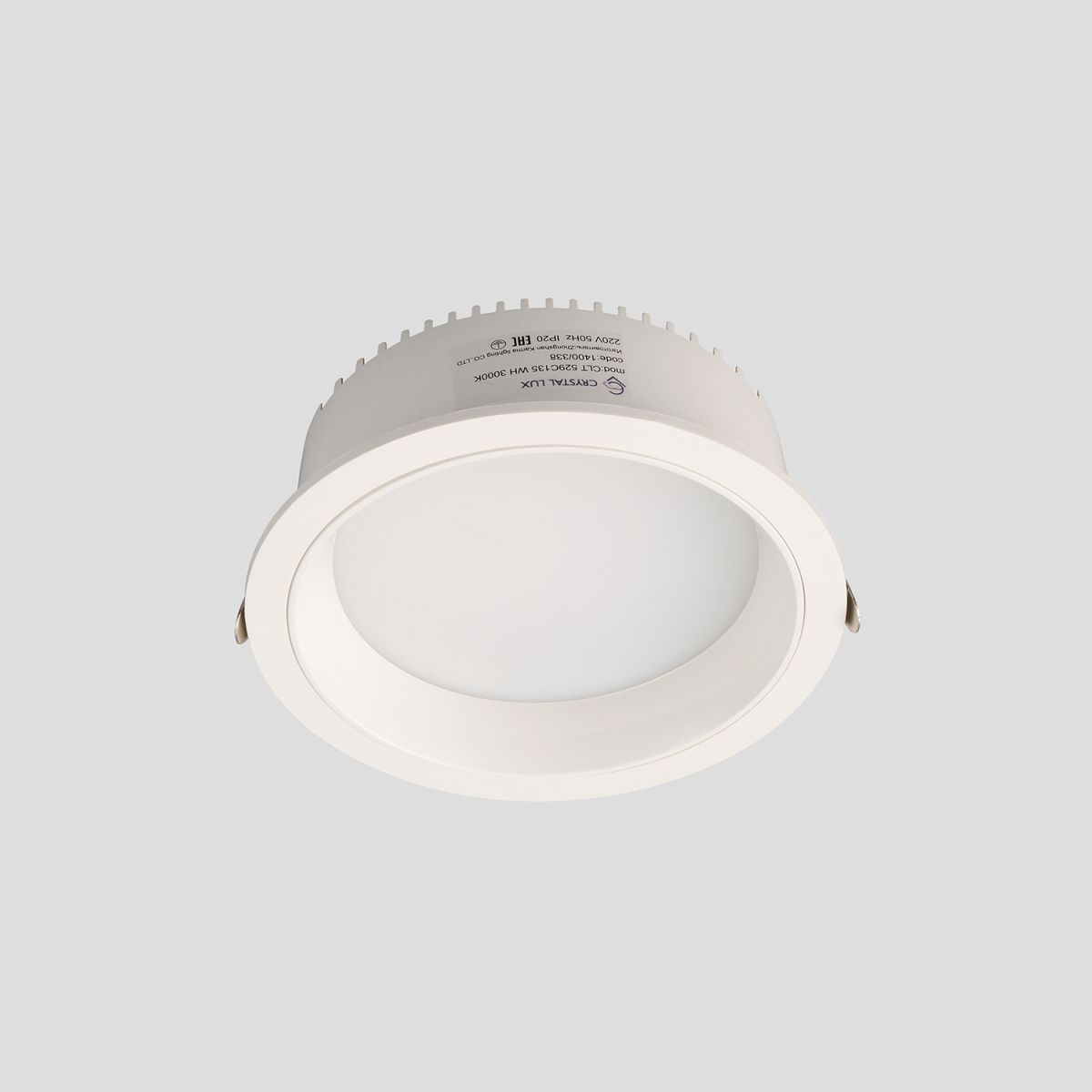 встраиваемый светильник crystal lux clt 529c135 wh 3000k