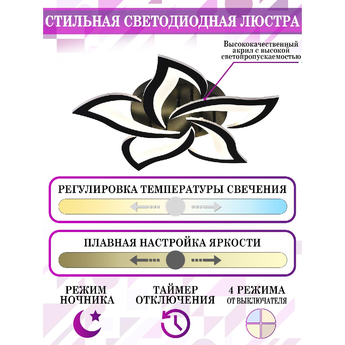 потолочная люстра natali kovaltseva innovation style 83002 black