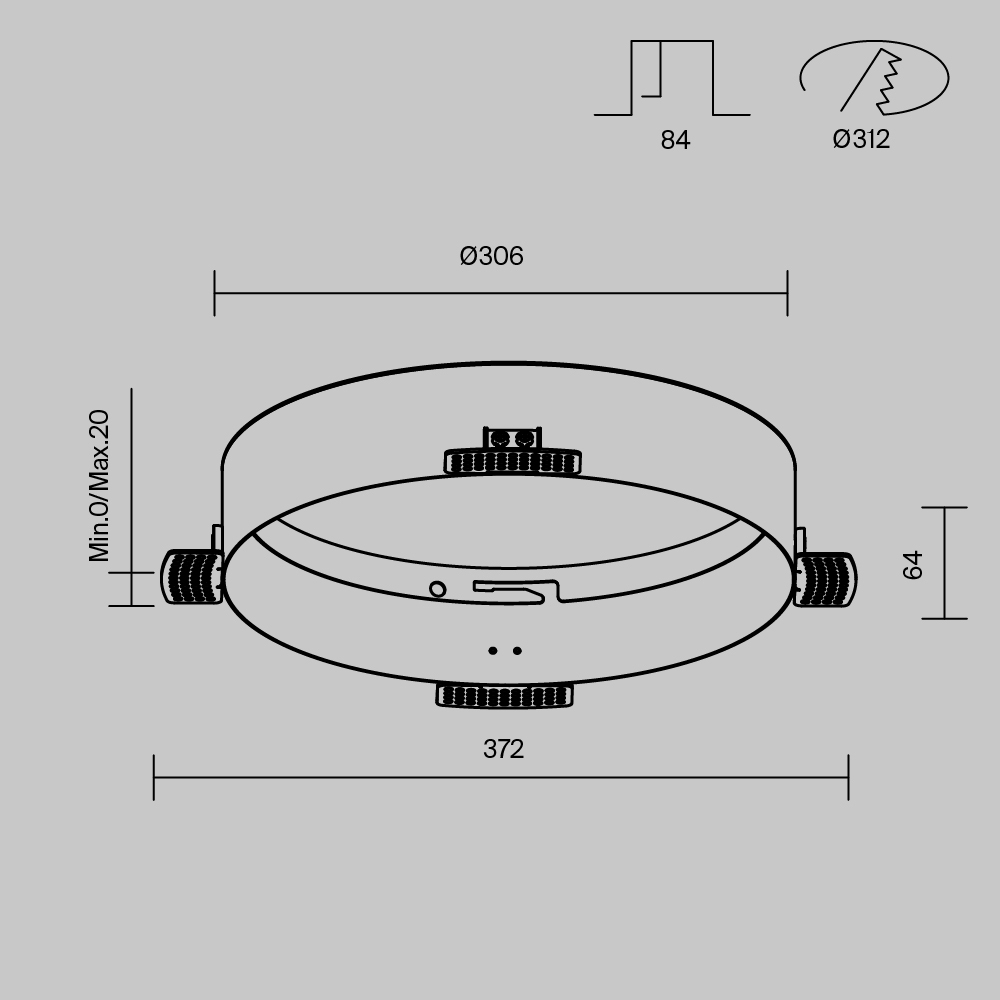 рамка для встраиваемого светильника maytoni downlight dla032-trs36-w