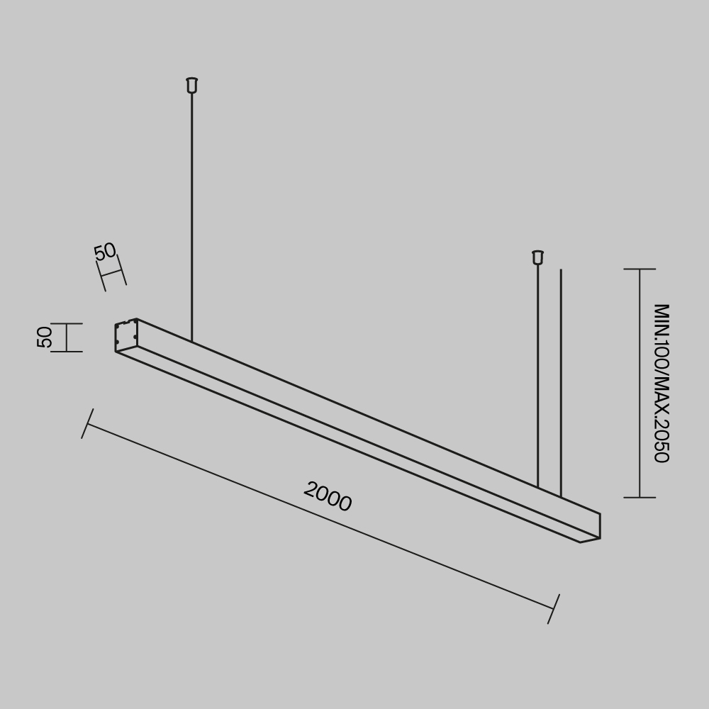 линейный подвесной светильник maytoni technical ll312029