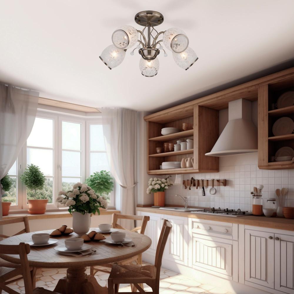 потолочная люстра eurosvet 30026/5 античная бронза