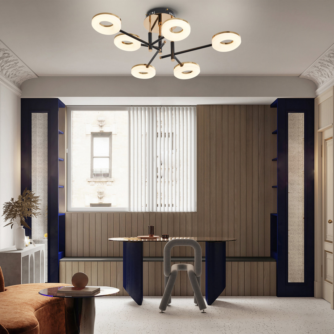 потолочная люстра arte milano ferrara 272999/6 bk/gd