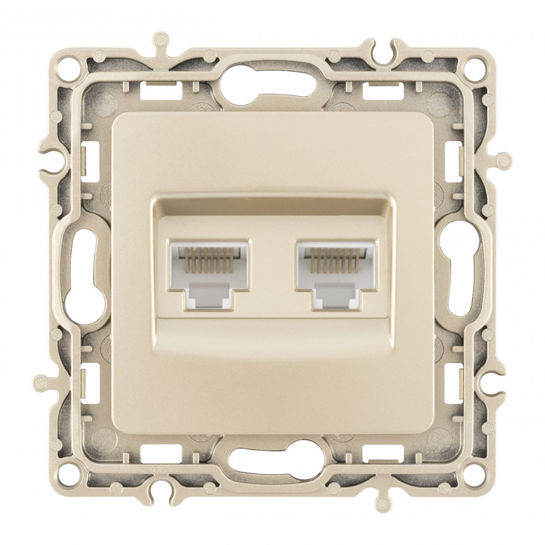 розетка rj45 arte milano 217.45-2.shampan