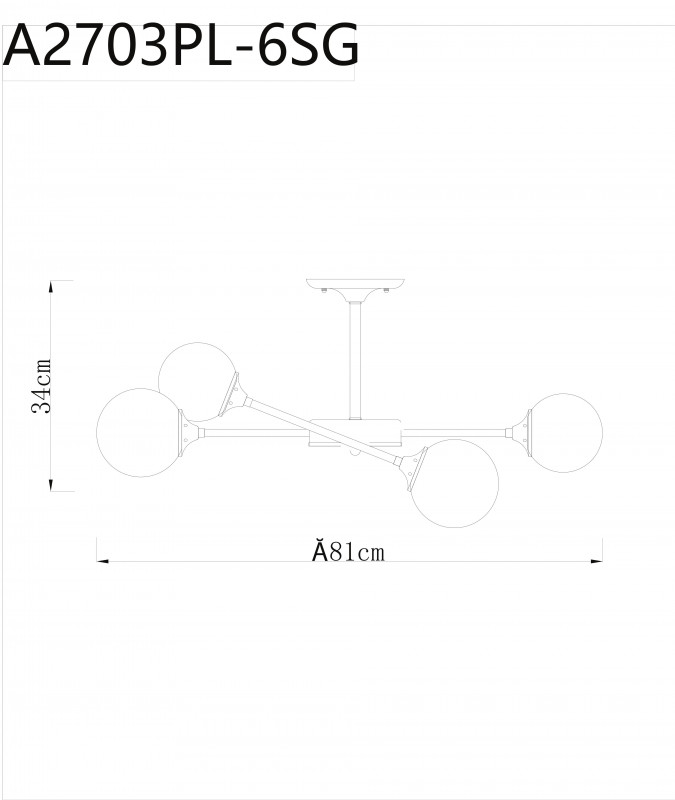 люстра на штанге arte lamp a2703pl-6sg