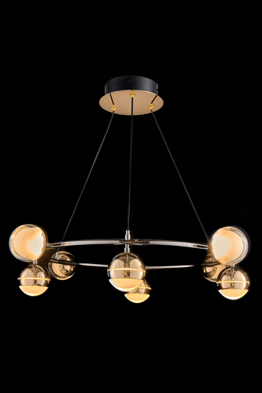 подвесная люстра lilith le7709/8 black chrome/gold