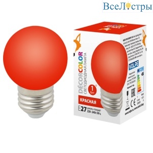 LED-G45-1W/RED/E27/FR/С