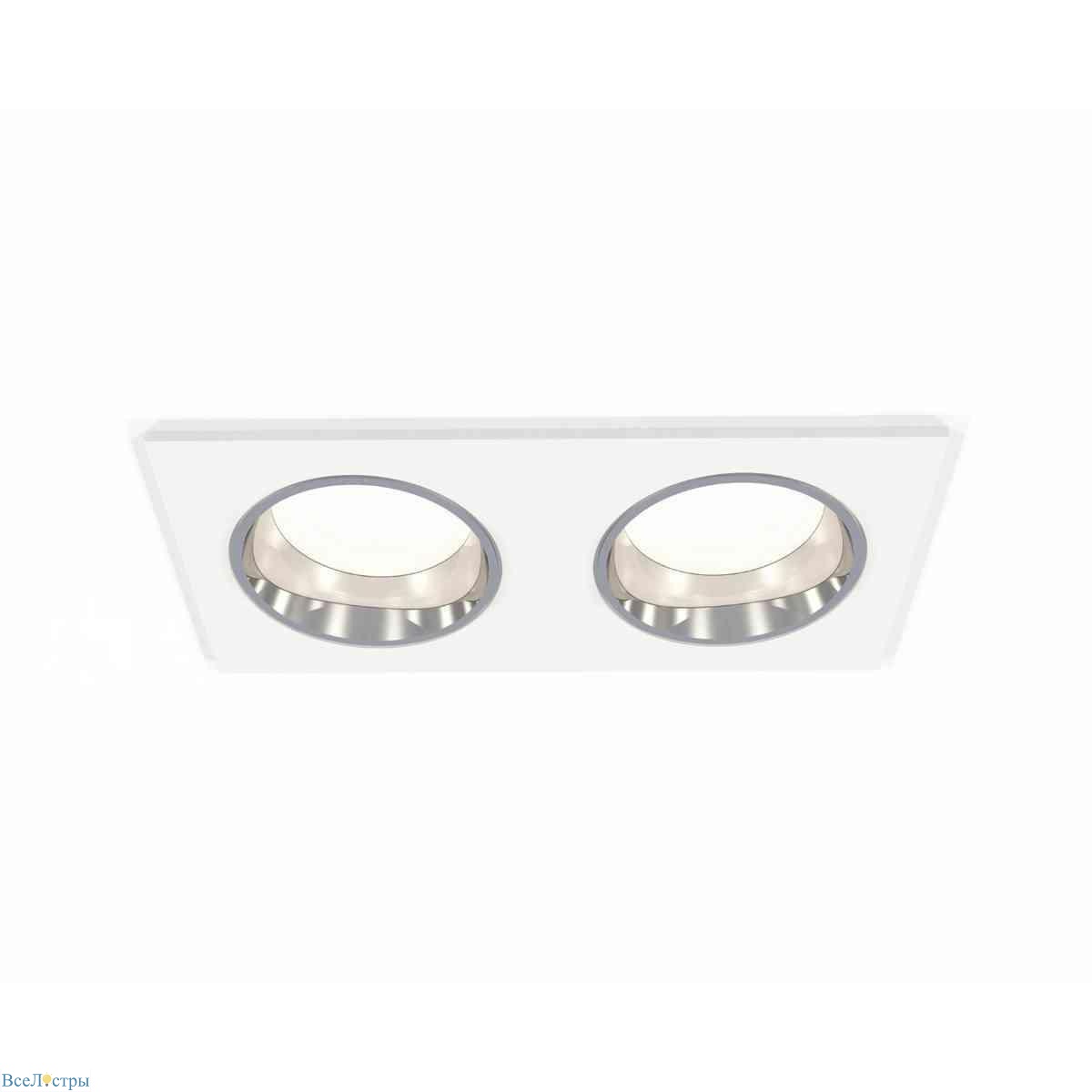 комплект встраиваемого светильника ambrella light techno spot xc6525003 swh/psl белый песок/серебро полированное (c6525, n6112)