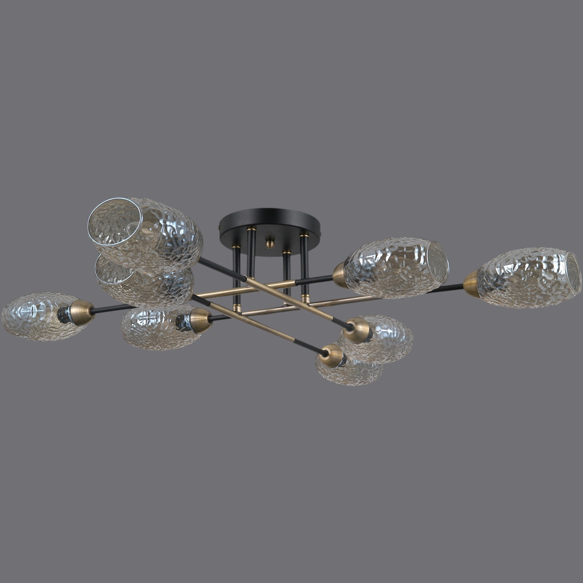 люстра на штанге illumico il0255-8csq-79 bk ab