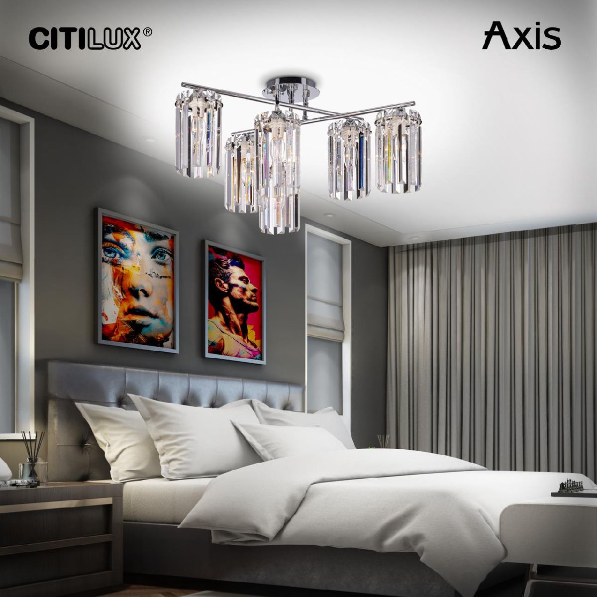 потолочная люстра citilux axis cl313261