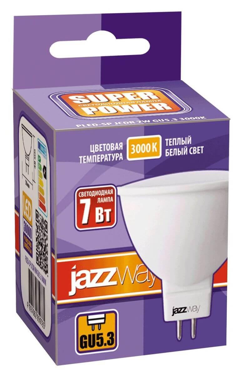 лампа светодиодная jazzway gu5.3 7w 3000k матовая 1033499