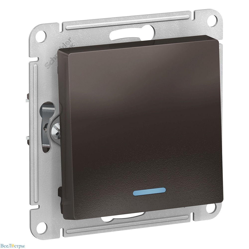 выключатель 1-клавишный с подсветкой systeme electric atlasdesign мокко atn000613