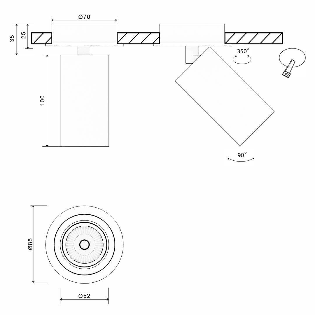 основание для встраиваемого светильника swg mini-vl-m4-wh 004866