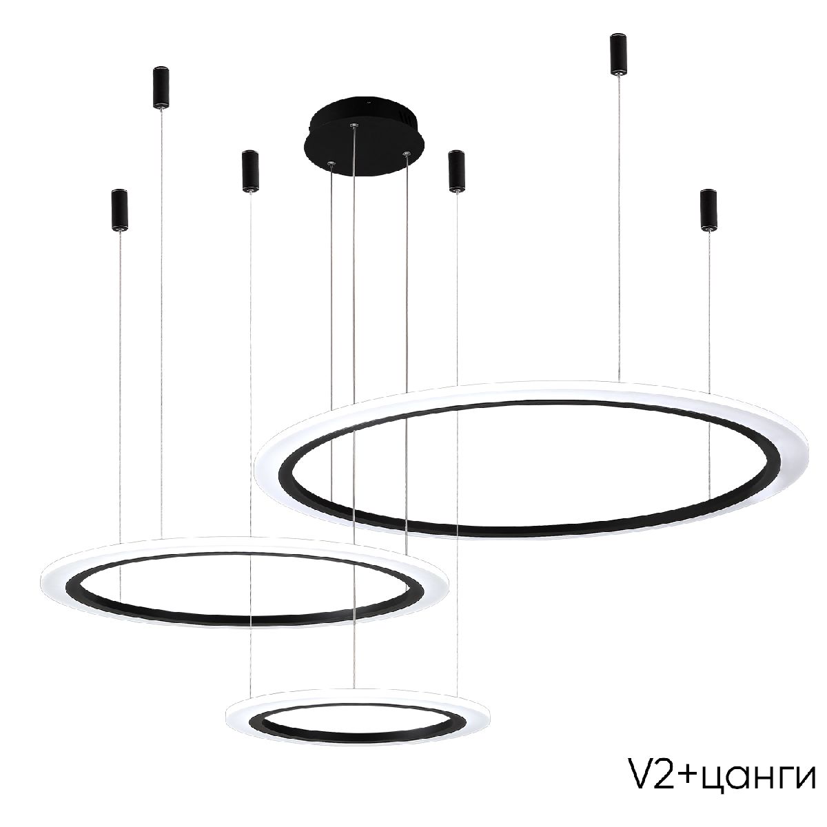 подвесная люстра crystal lux manzana sp67w led black