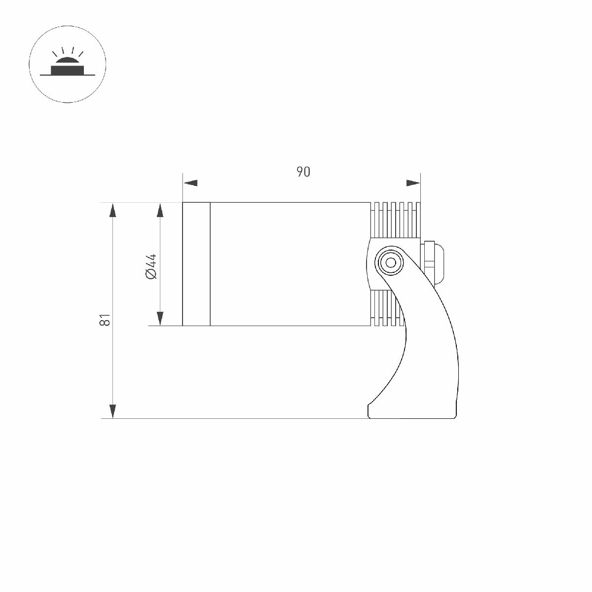 прожектор arlight kt-water-r44-8w warm3000 047733