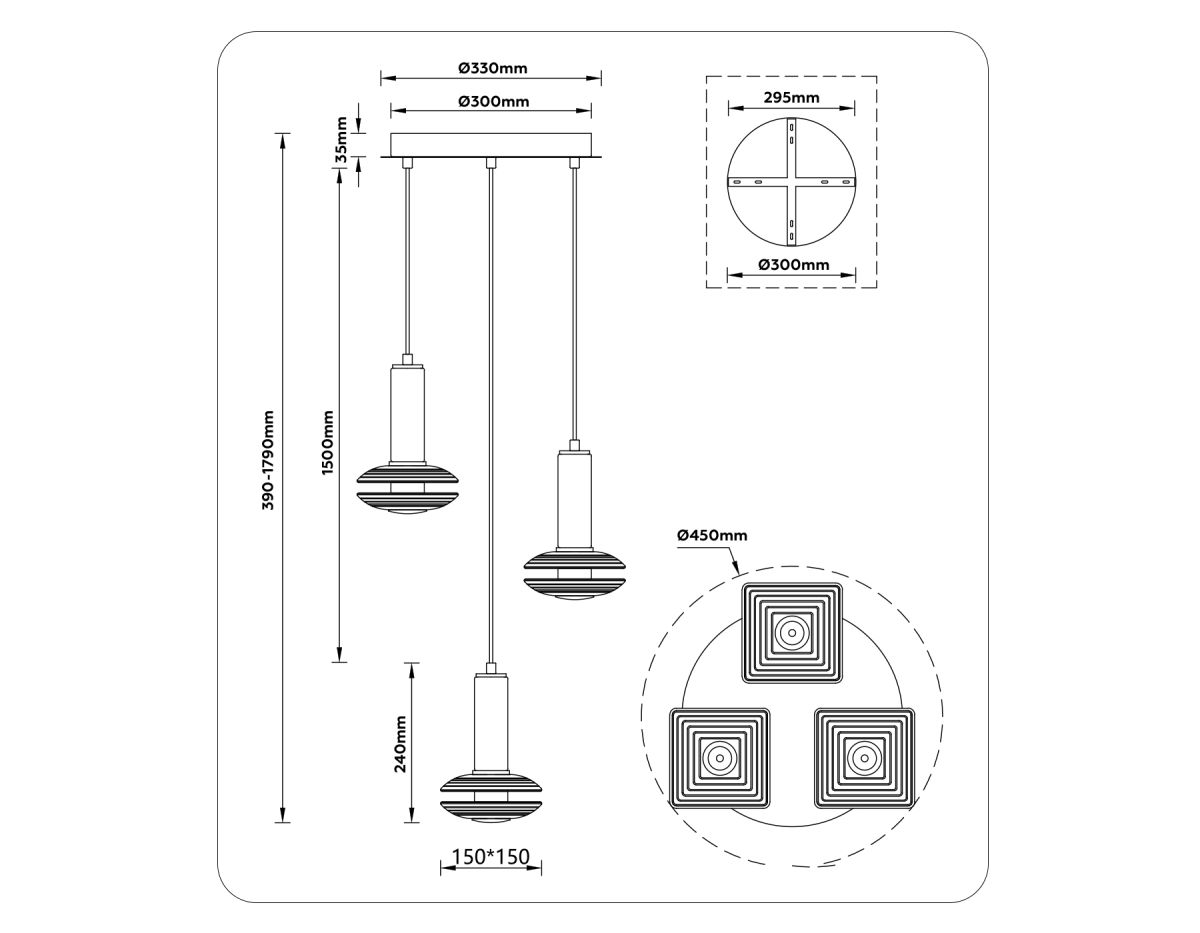 подвесной светильник ambrella light high light crystal lh31011