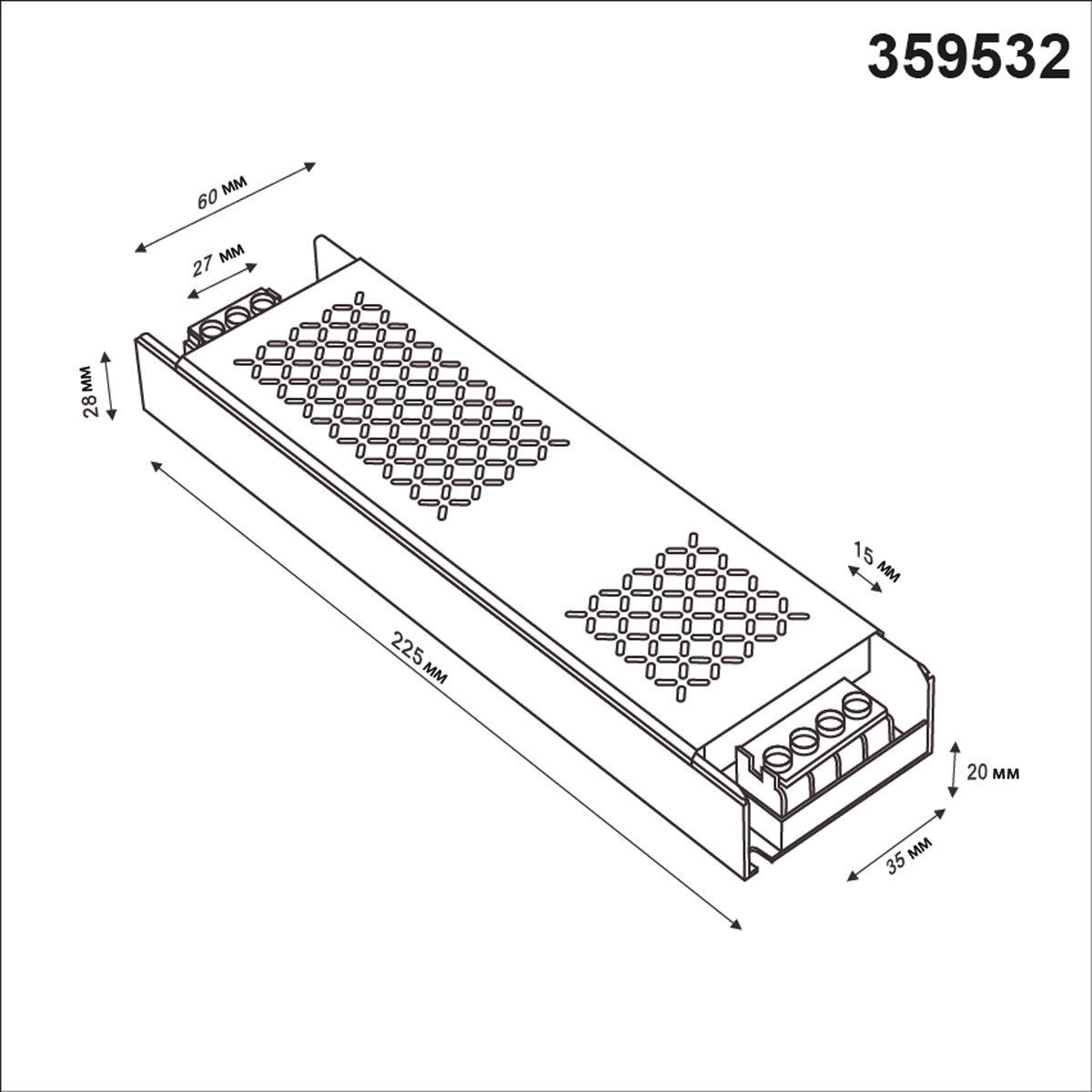 драйвер novotech drive glat ip20 400w 48v 359532