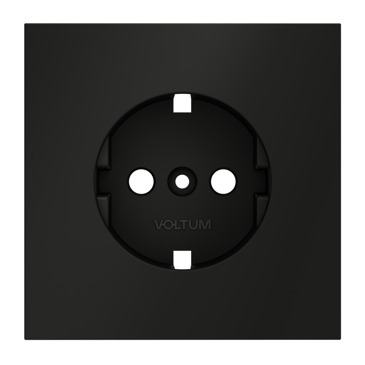 накладка для розетки с заземлением voltum s70 (черный матовый) vls000608