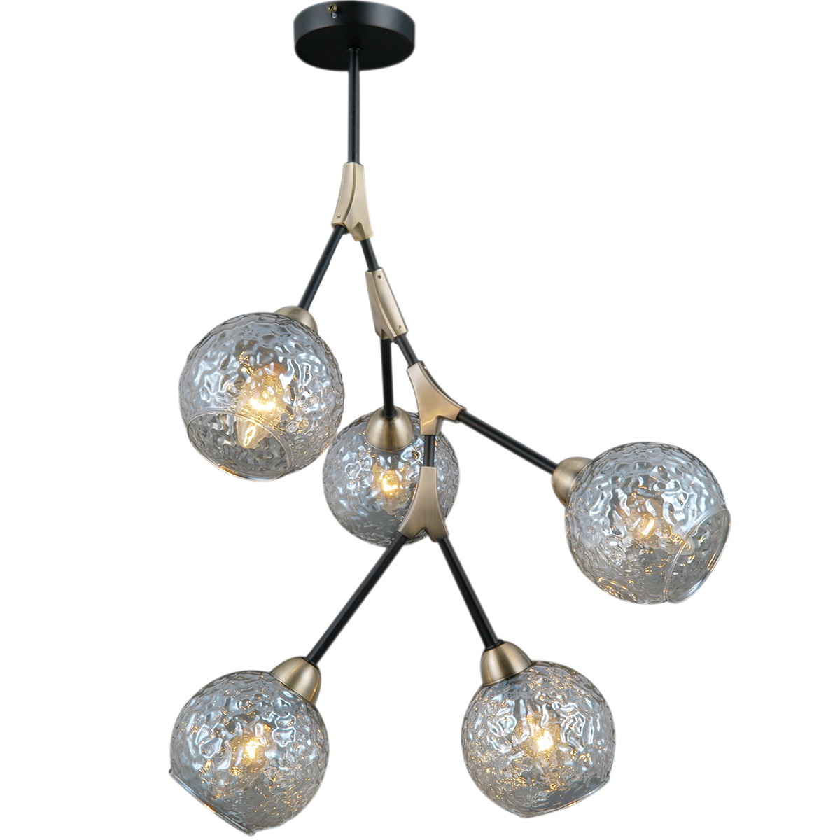 люстра на штанге illumico il0263-5psq-79 bk ab