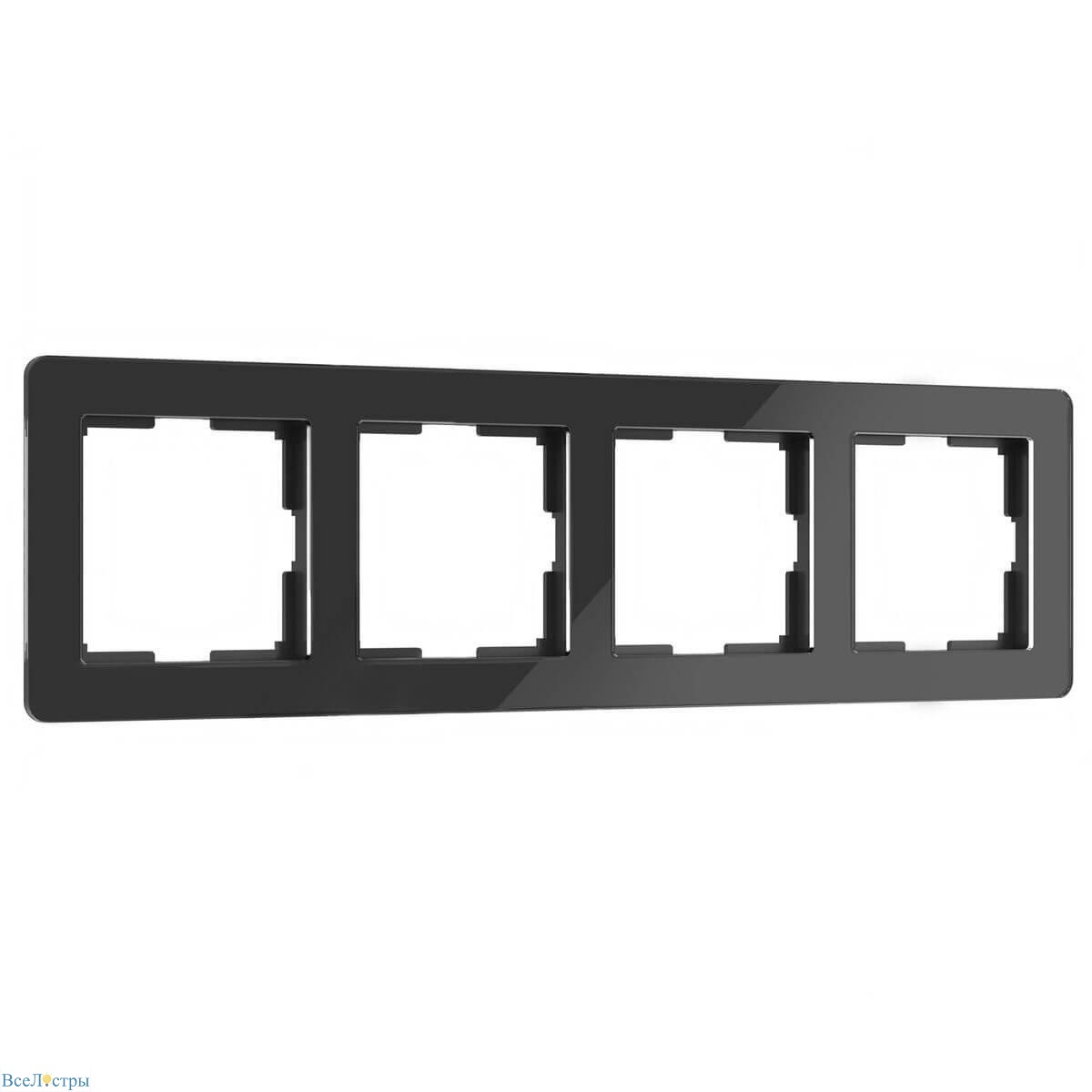 рамка werkel acrylic на 4 поста черный w0042708 4690389190544