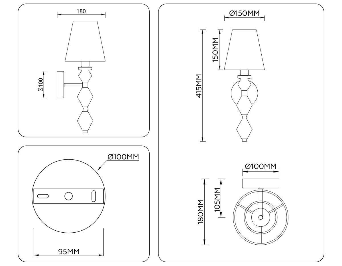 бра ambrella light high light ceramo classic lh75409