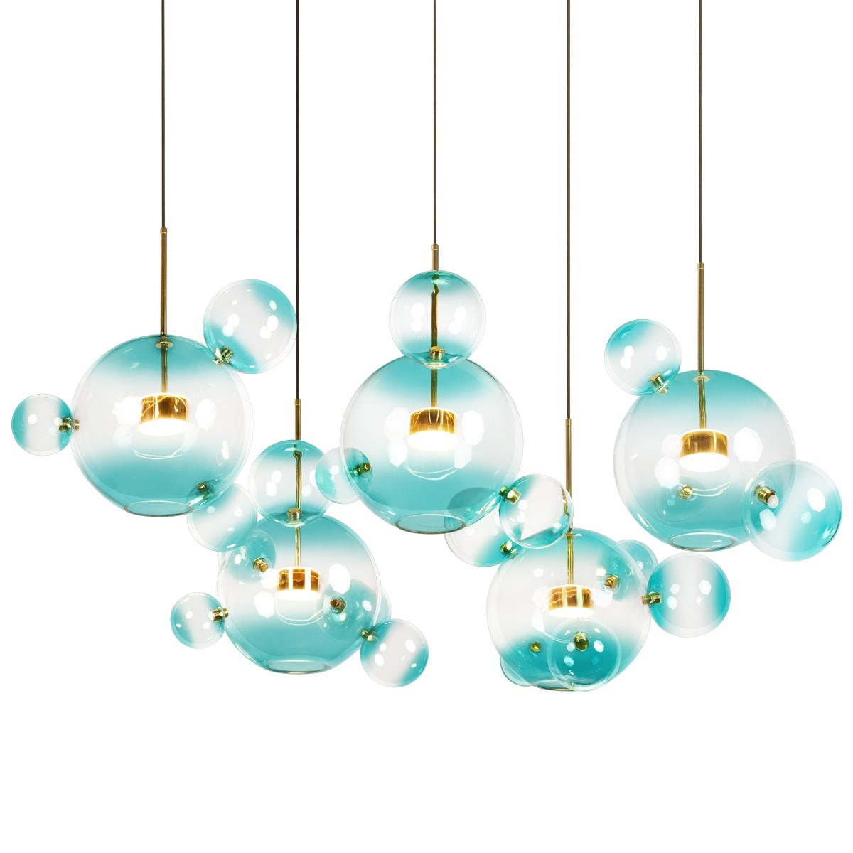подвесная люстра loft it bolle 2027-s5 blue