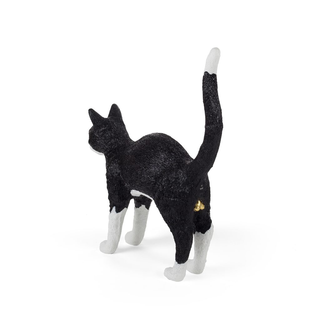 настольная лампа jobby the cat black and white seletti