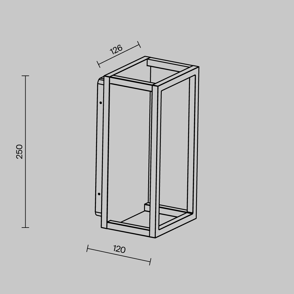 уличный настенный светильник maytoni frame o527wl-l12b3k
