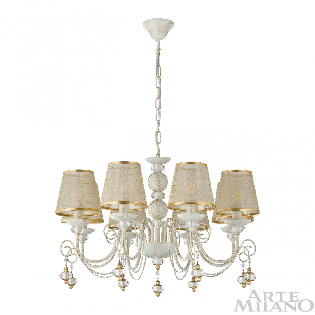 подвесная люстра arte milano 347620/8 wt+g
