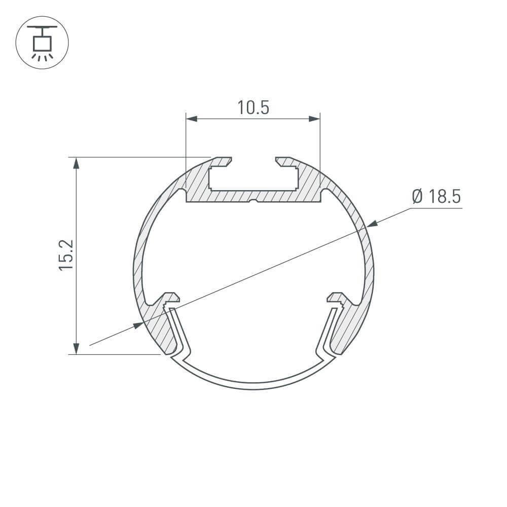 профиль arlight round-d18-2000 anod 025482