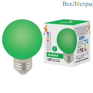 LED-G60-3W/Green/E27/FR/С