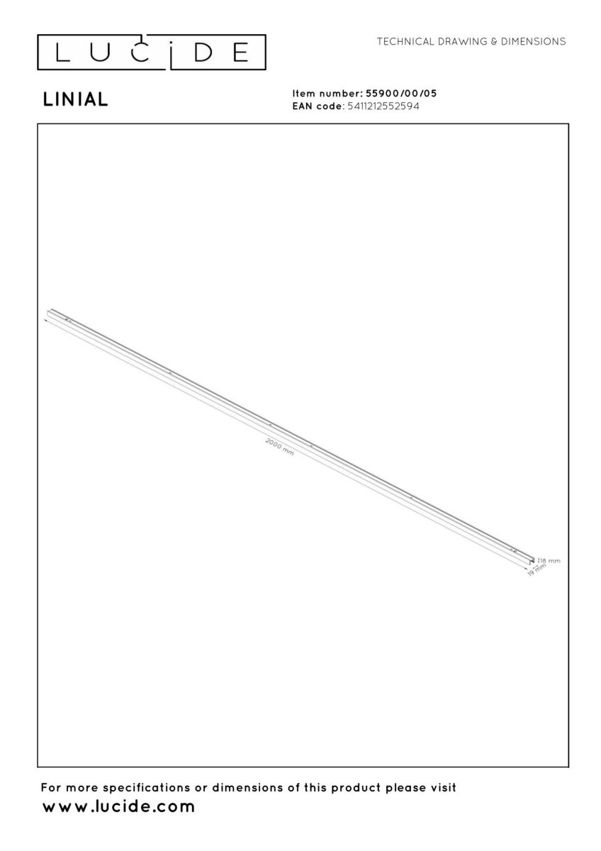 шинопровод lucide linial 55900/00/05