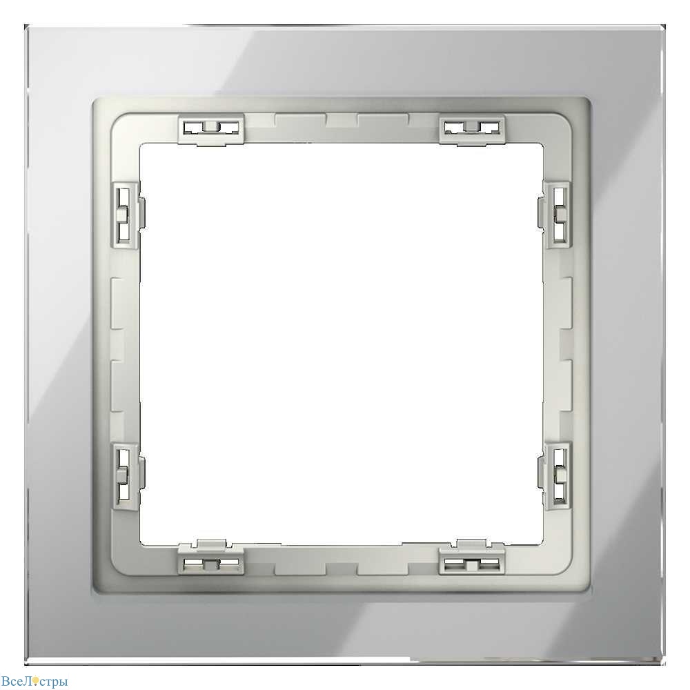 рамка стеклянная voltum s70 на 1 пост, (сталь, стекло) vls110105
