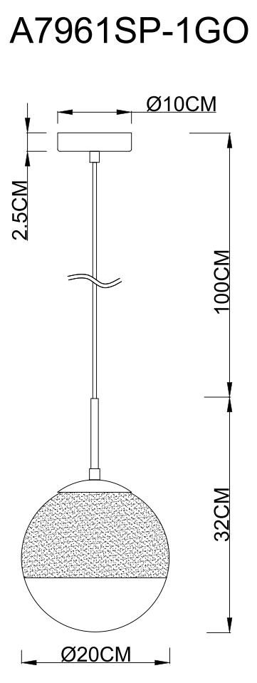подвесной светильник arte lamp jupiter gold a7961sp-1go
