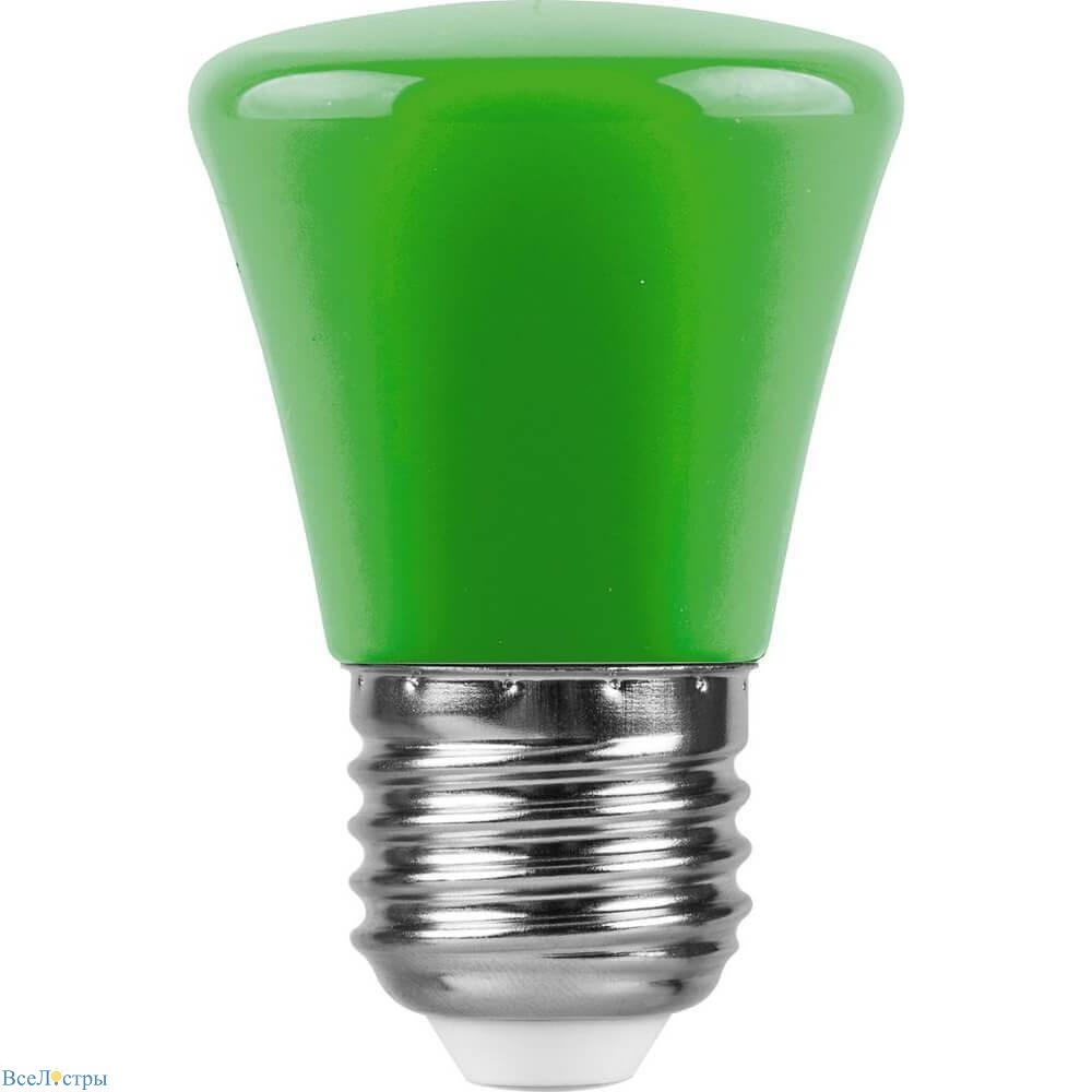 лампа светодиодная feron e27 1w зеленая lb-372 25912