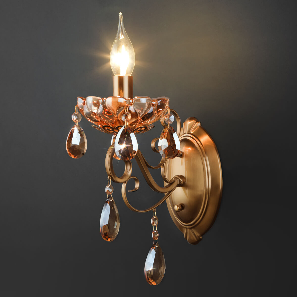 бра eurosvet 10109/1 бронза/тонированный хрусталь strotskis