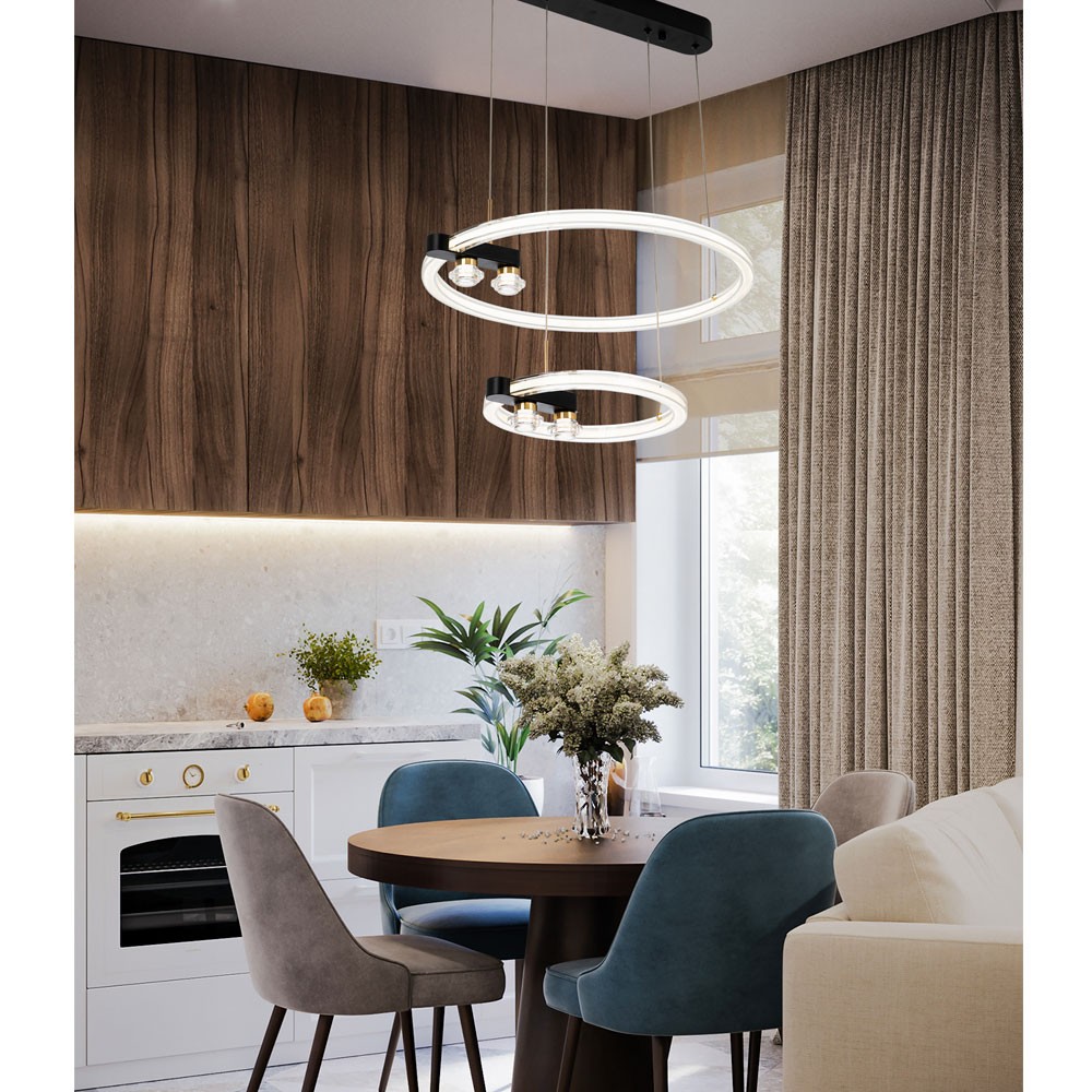 подвесная люстра led4u l7700-500-300