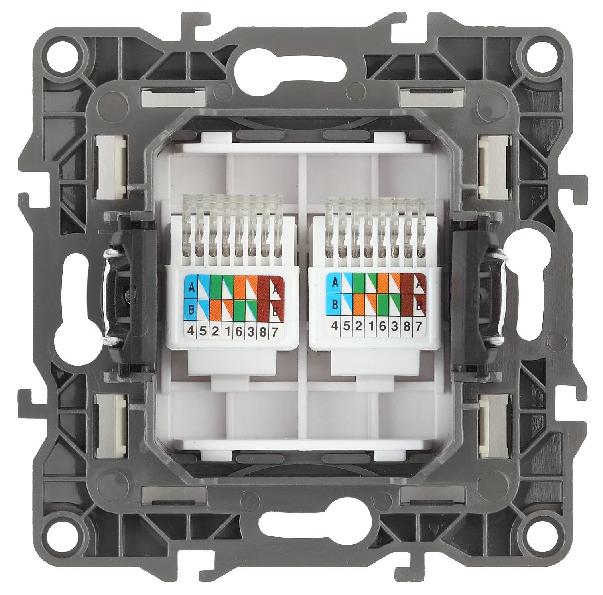 розетка информационная двойная 2xrj45 эра 12-3108-13 б0019355