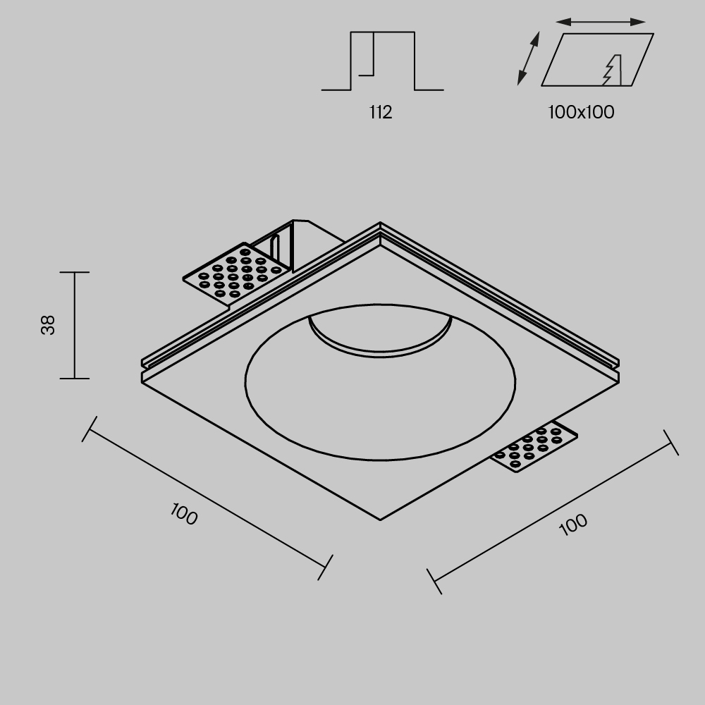 встраиваемый светильник maytoni technical gyps modern dl129-gu10-01-w