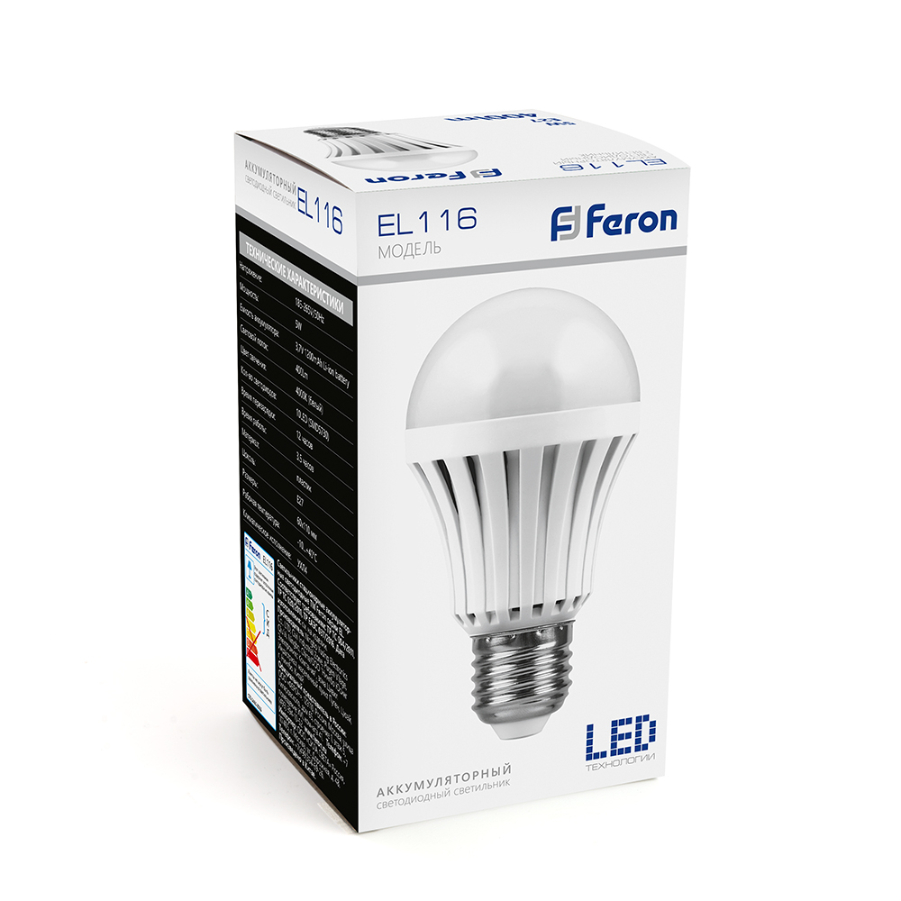 светодиодная аккумуляторная лампа feron 48979 el116