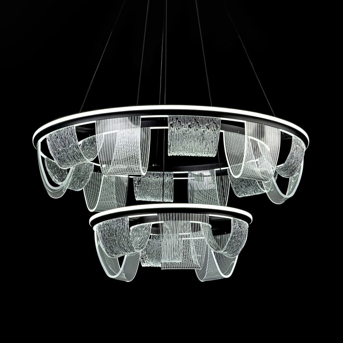 подвесная люстра led4u l7706-800-460 bk