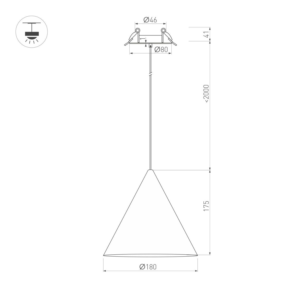 подвесной светильник arlight sp-makoto-r180-10w warm3000 (bk, 36 deg, 230v, triac) 057204