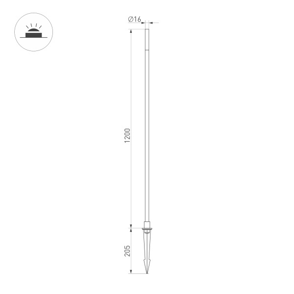 ландшафтный светильник arlight kt-canna-l1200-1w warm3000 034164