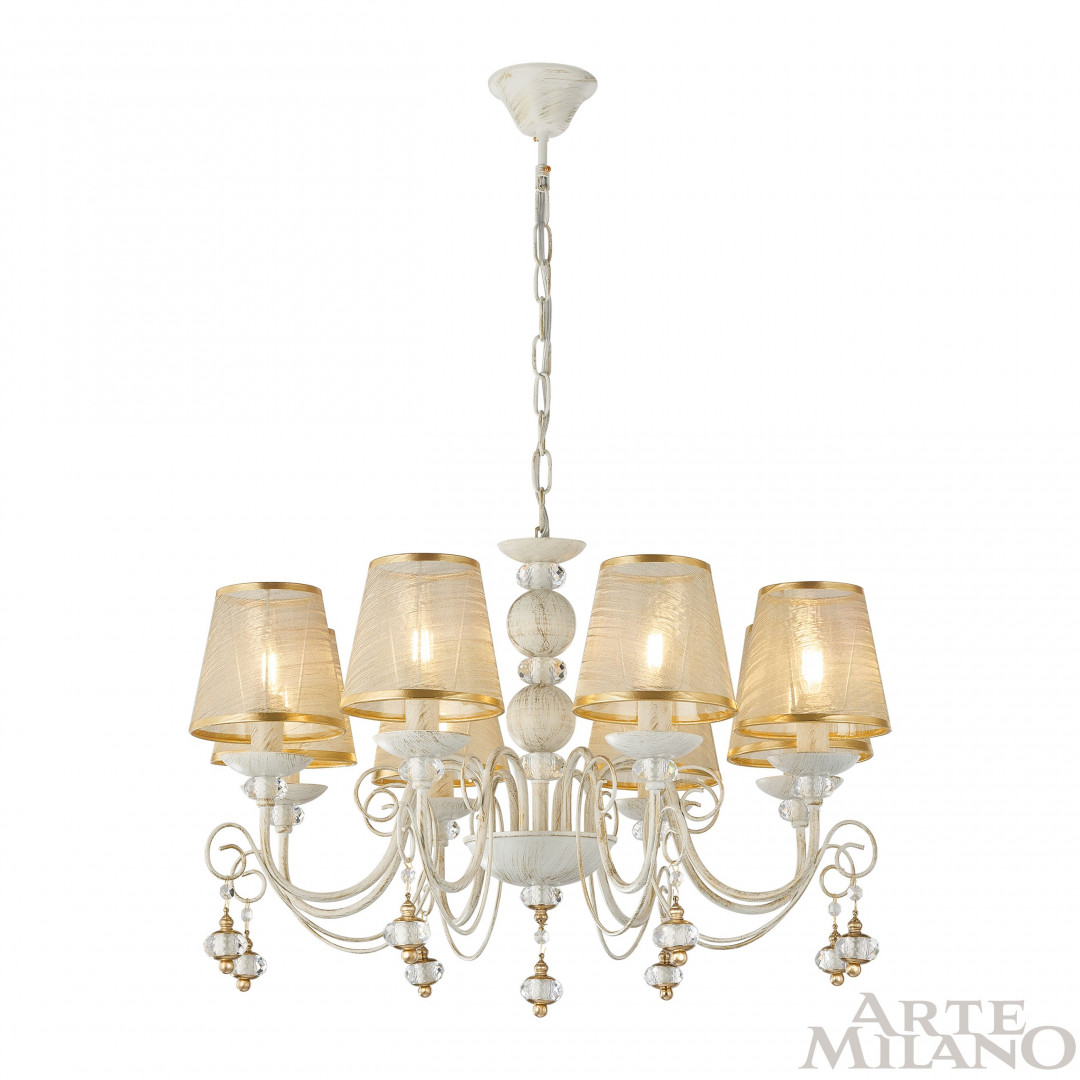 подвесная люстра arte milano 347620/8 wt+g