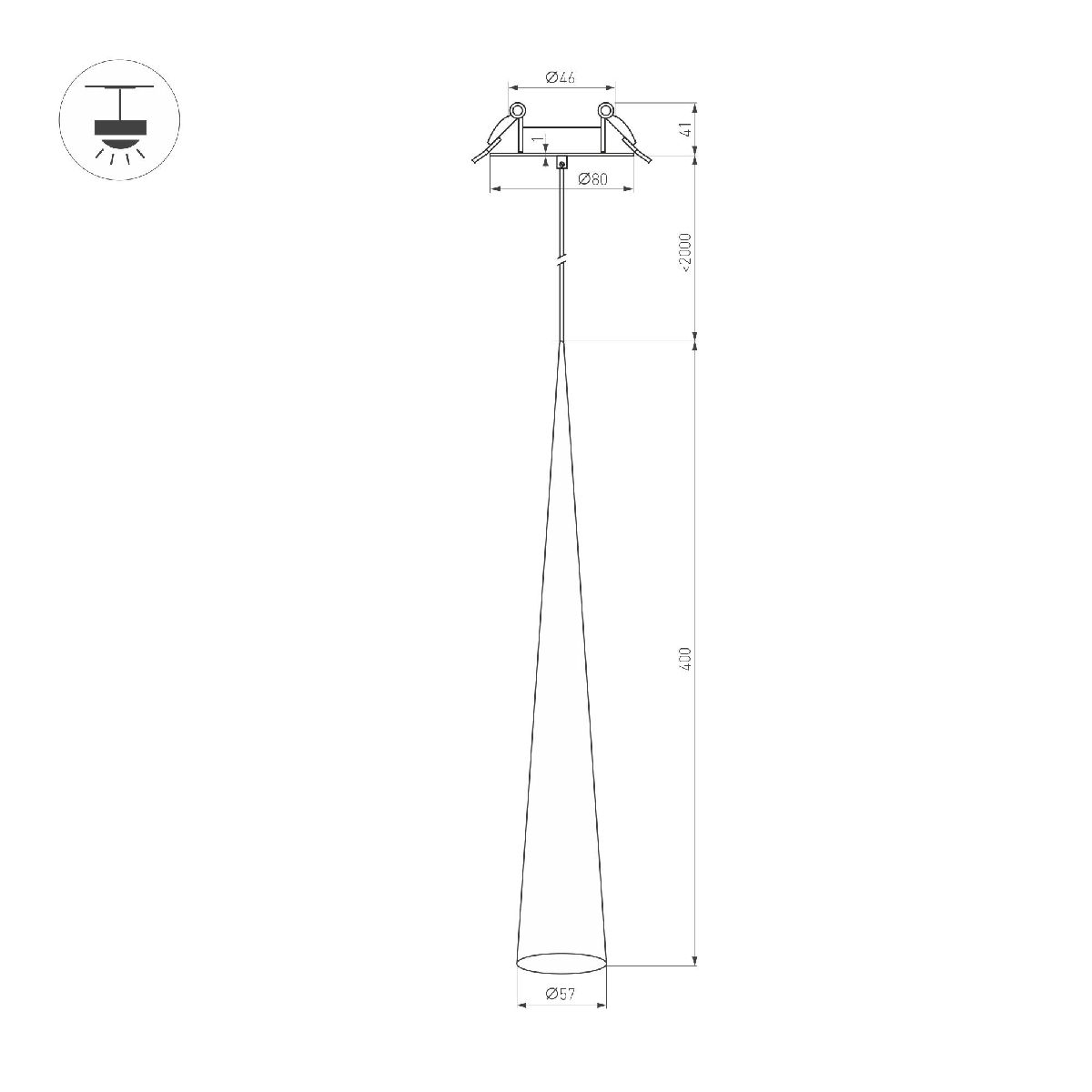подвесной светильник arlight sp-stiria-l400-r57-5w warm2700 054437
