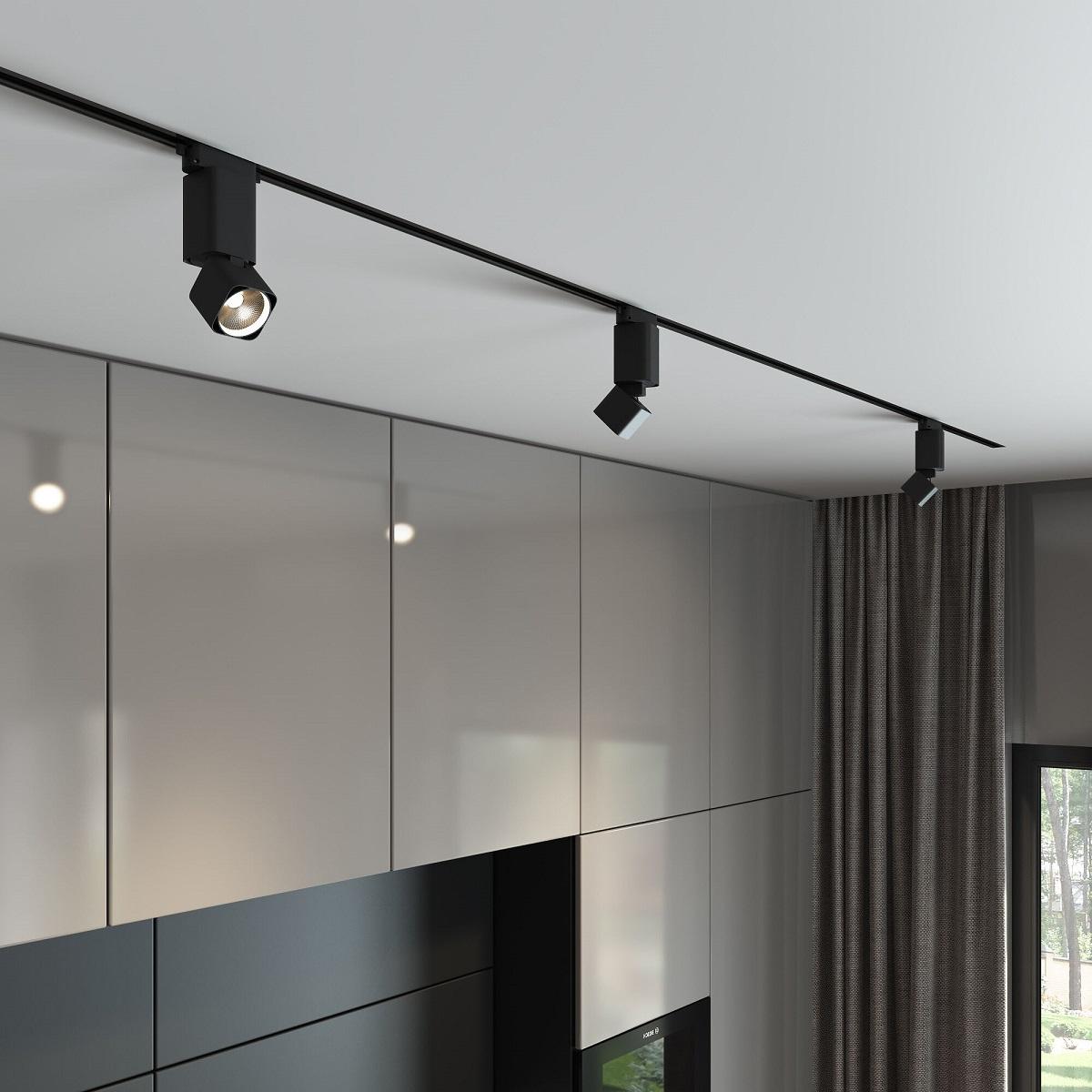 трековый светодиодный светильник elektrostandard cubus 85516/01 черный матовый a062876