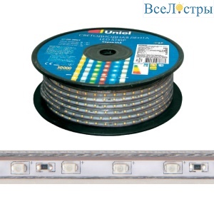 ULS-2835-60LED/m-10mm-IP67-220V-8W/m-50M-RED бобина