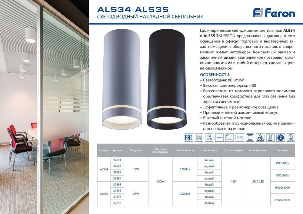 накладной светильник feron al534 32691