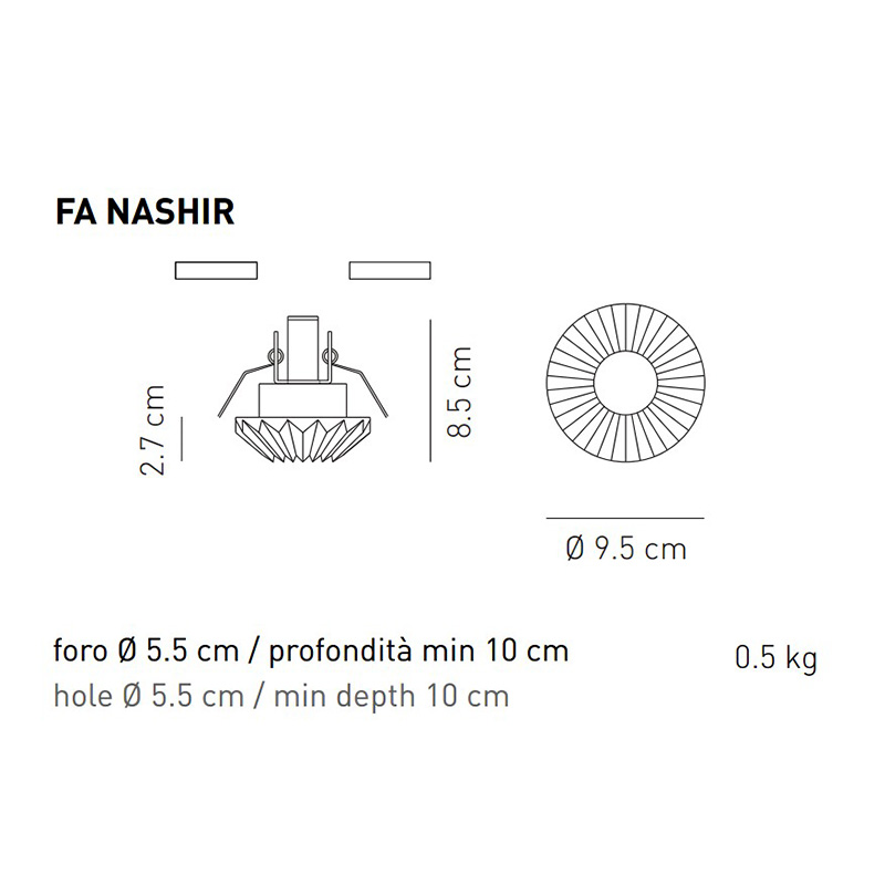 встраиваемый светильник fa nashir 12v axo light