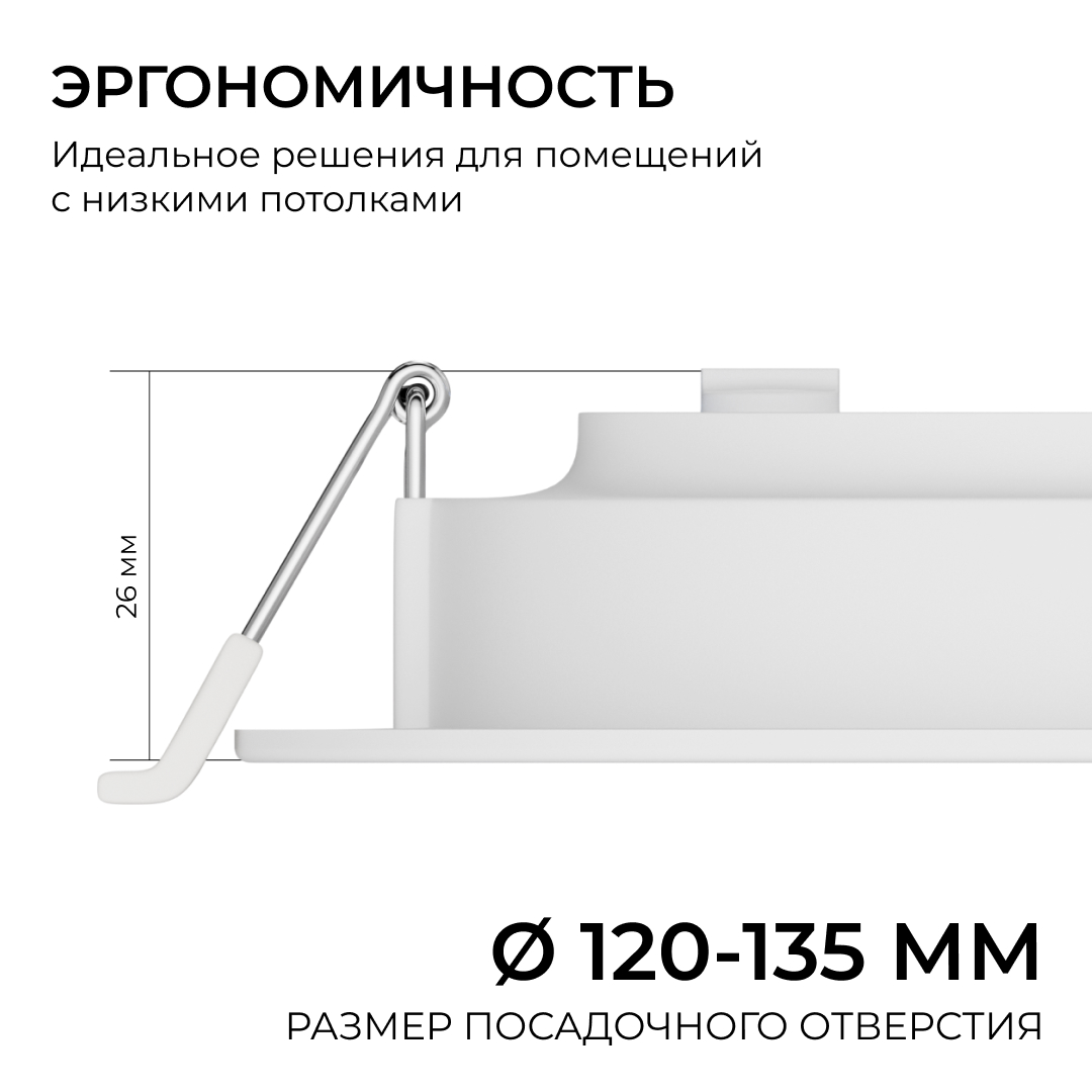 встраиваемая светодиодная панель apeyron 3 ссt 06-162